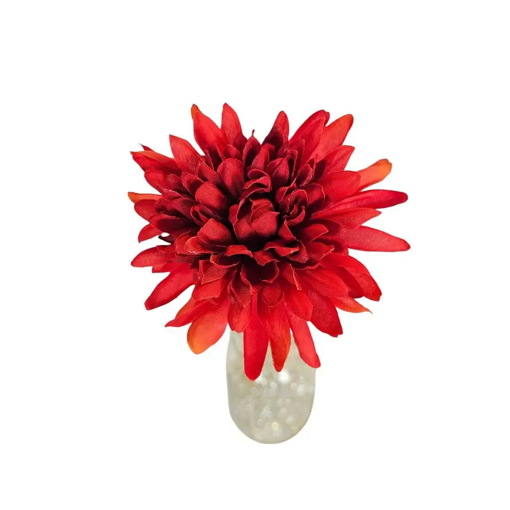 Red Artificial Chrysanthemum Mum Flowers 16 Stems Silk Floral Fall Decor